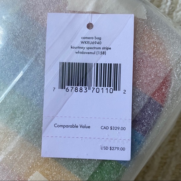 NWT Kate Spade Kourtney rainbow stripe camera bag - Picture 9 of 11